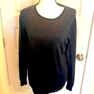Calvin Klein| Black with gold bling long sleeve sweater